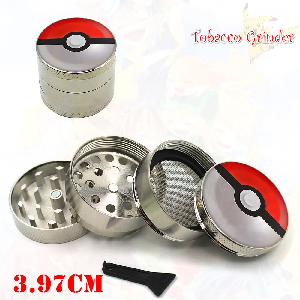 

4-layers Poke Ball Tobacco Grinder Stainless Steel Spice Herbal Herb Weed Accessories Pokemon Smoke Grinder Father's Day gift