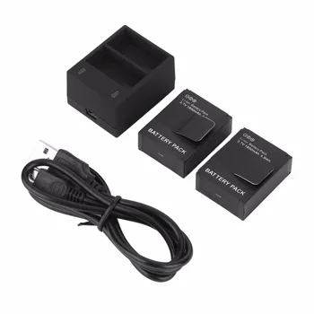 

2PCS Camera Battery 3.7V + USB Dual Charger For Gopro Hero 3/3+ AHDBT-201/AHDBT-301 Camera Accessories with Black Travel Charger