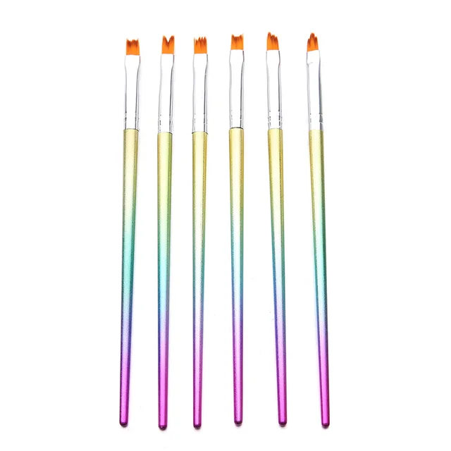 6 Pcs Nail Art Brush Set Flower Painting Drawing Pen Brushes Nail