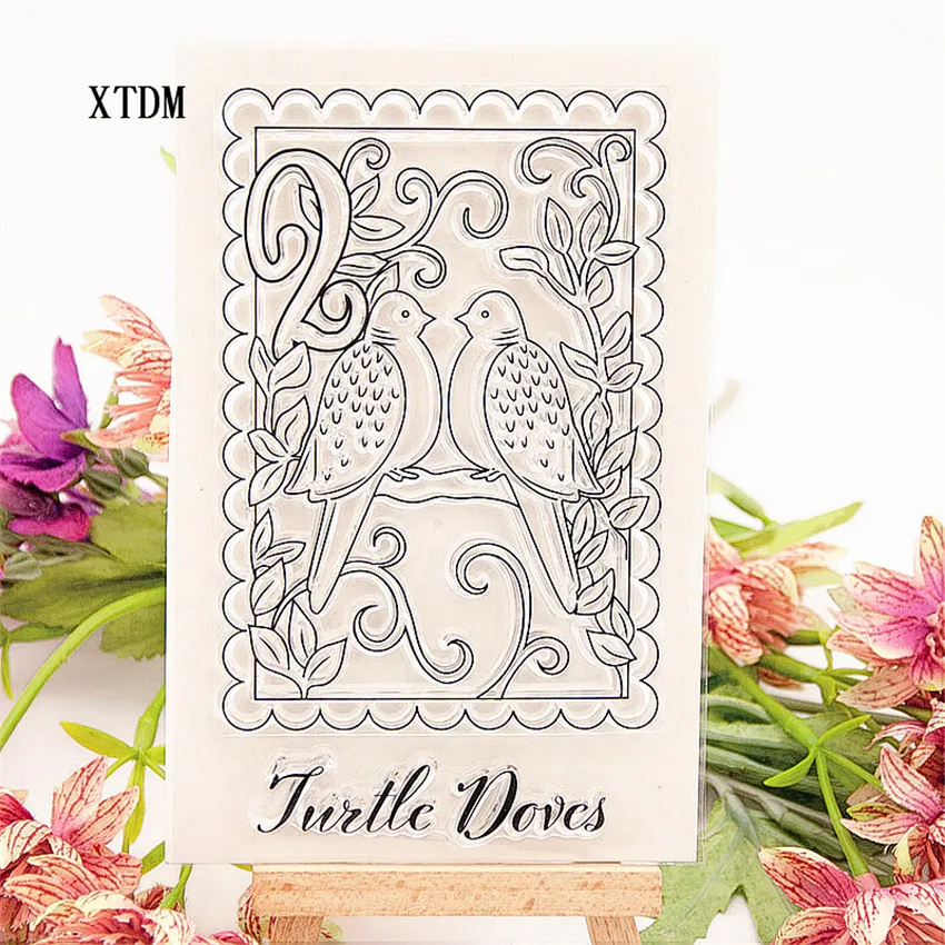 

Hot selling Two birds transparent clear stamp / silicone seal roller stamp DIY scrapbook album / card production