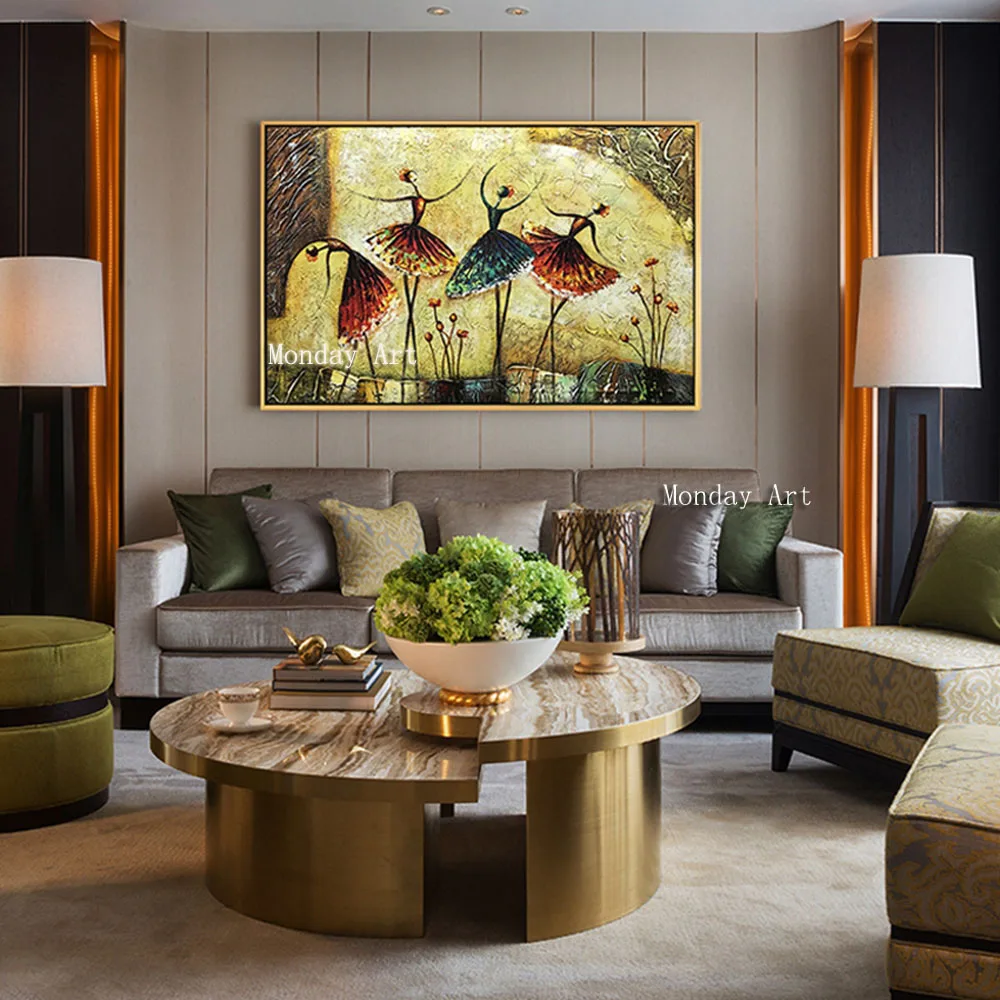 EE Ballet-Dancing-Girls-Modern-abstract-100-Hand-Painted-Oil-Paintings-on-Canvas-Wall-Art-Work-for (5)