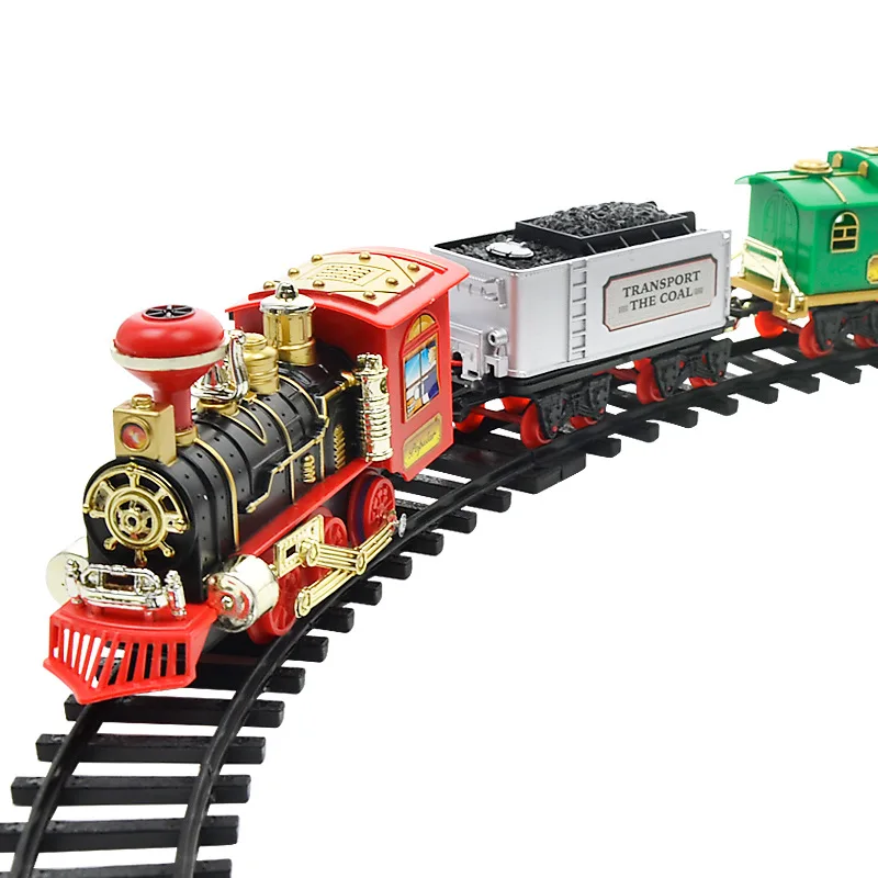 Моделирующая модель, электрическая Паровая дорожка smokey, паровой поезд, заряжаемый пульт дистанционного управления, Радиоуправляемая машинка, набор игрушек для детей, сделай сам, веселые угольные транспортные игрушки