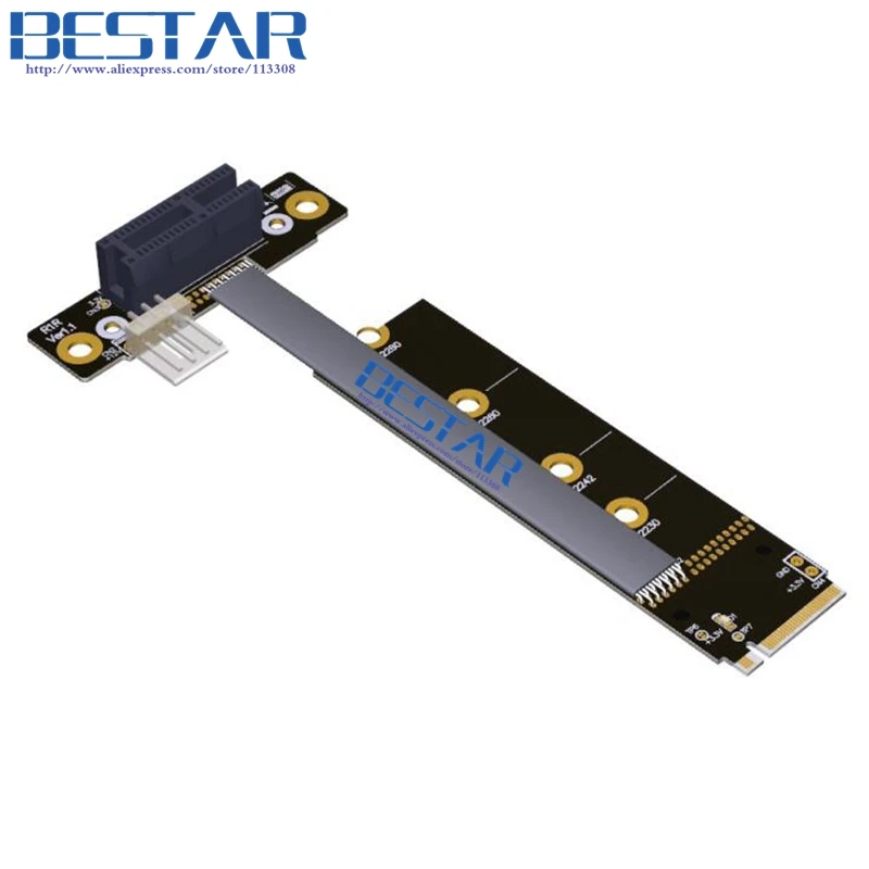M2 NVMe To pcie 3.0 x1 x16 Graphics card Extension cable 25cm 35cm 45cm 55cm 1ft 2ft , M.2 NGFF PCI-E x1 Elbow Gen3.0 8Gbps