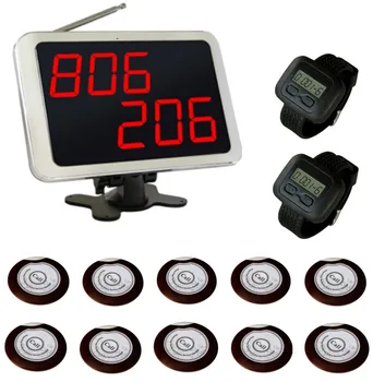 

Free shipping! Supermarket calling system, UFO call button, wrist pager, voice function screen receiver, wireless service call
