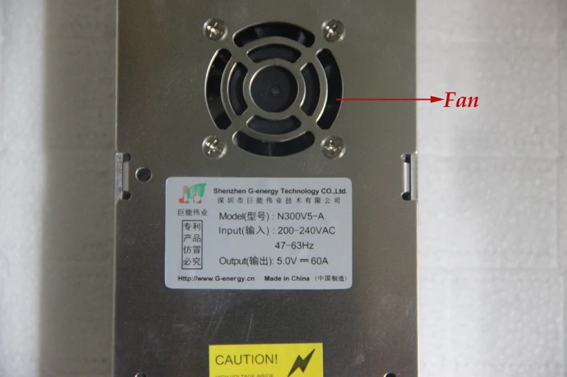 Специальный светодиодный источник питания с вентилятором ультра-тонкий 220VAC вход, 5V 60A 300W выход импульсный источник питания