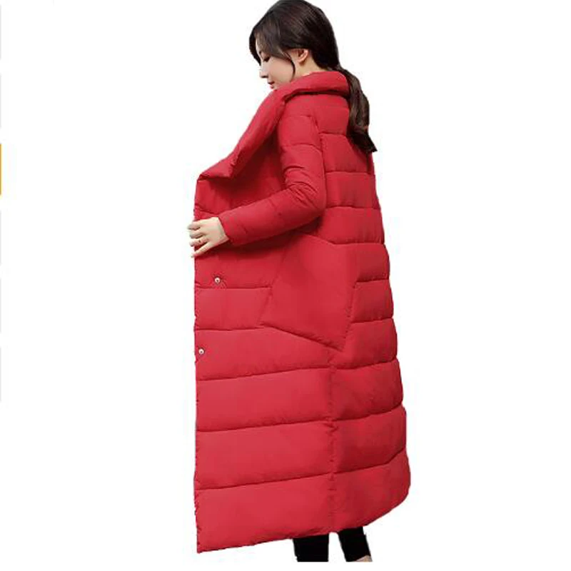 

2019 New Winter long Parka Women's Warm Outwear Cotton Padded jacket stand collar Thickening Female coat