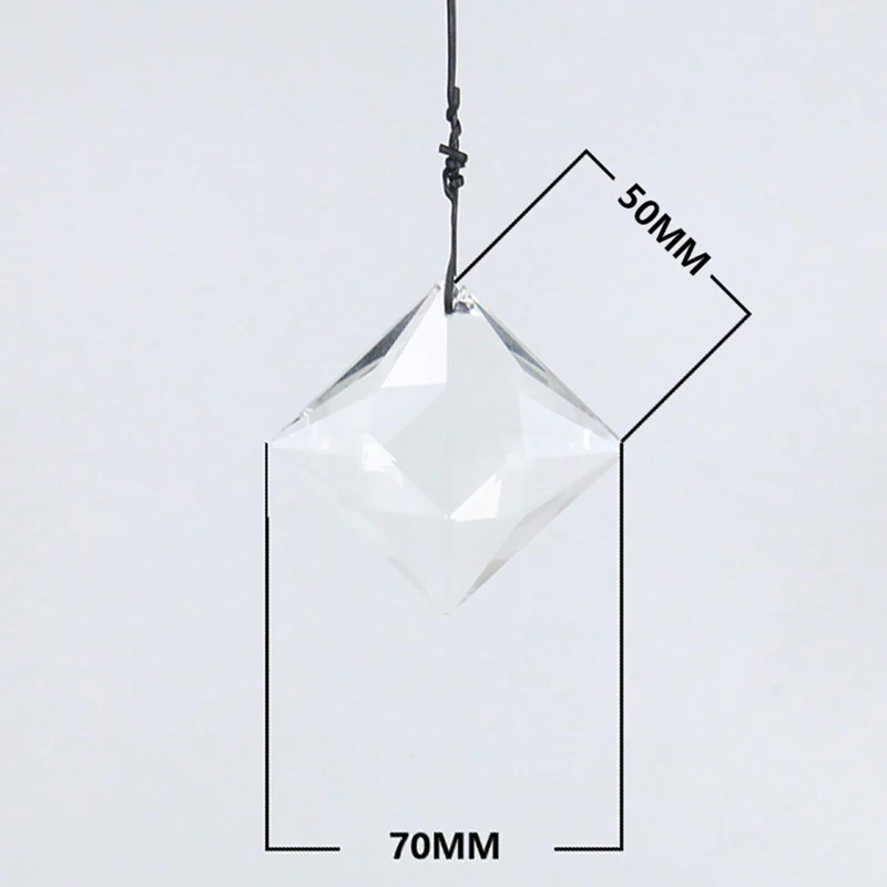 3.0/" Square Crystal Pendant Suncatcher Prism FENG SHUI Ornament Window Decor