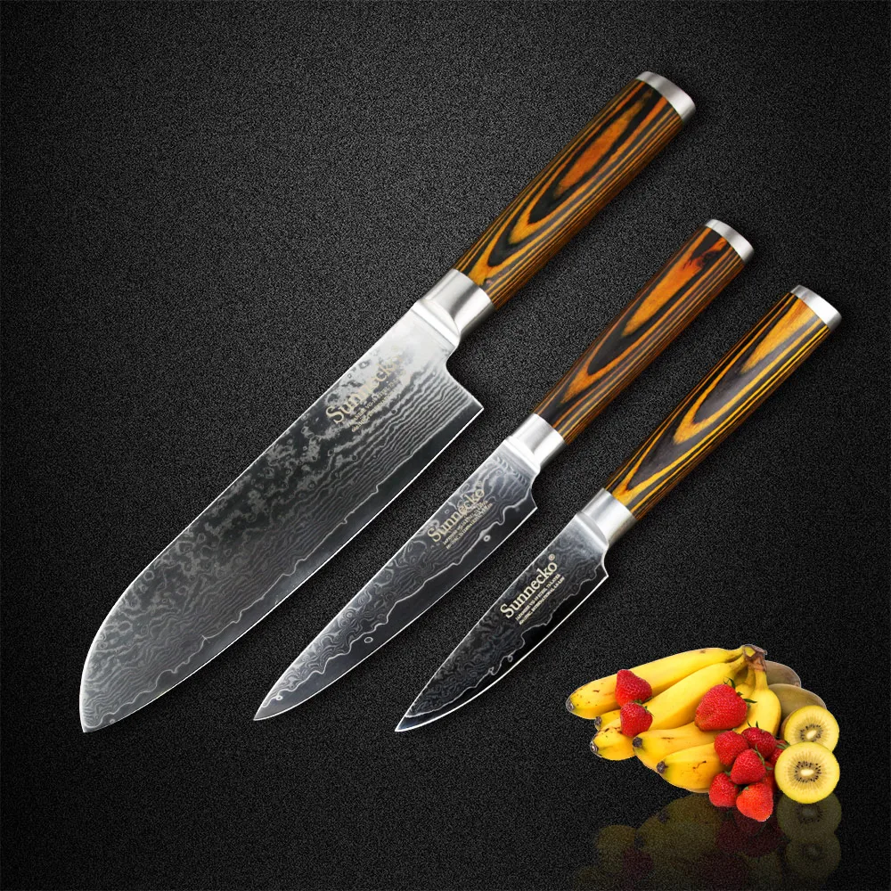 santoku knife set with block