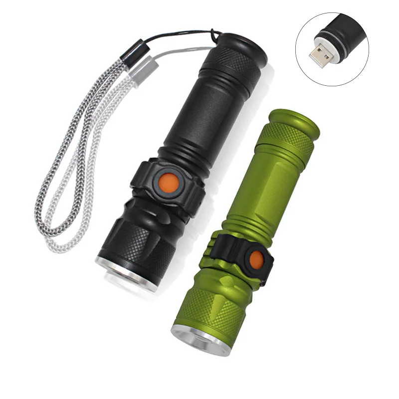

XML T6 3800LM LED Flashlight 3 Modes USB Rechargeable Built-in 18650 Portable Lamp Lantern Torch Zoomable Flash Light