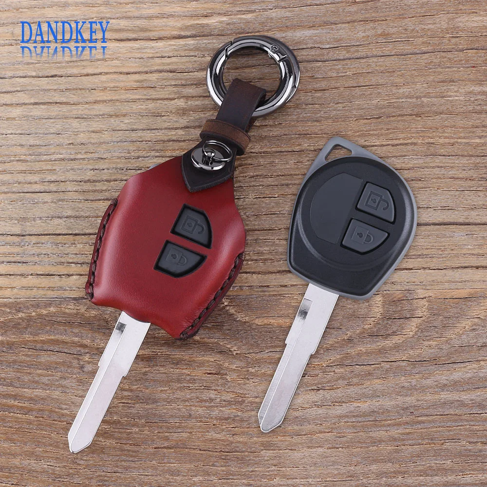 Dandkey автомобильный чехол для ключей кожаный 2 кнопки Suzuki Swift SX4 защитный брелок |