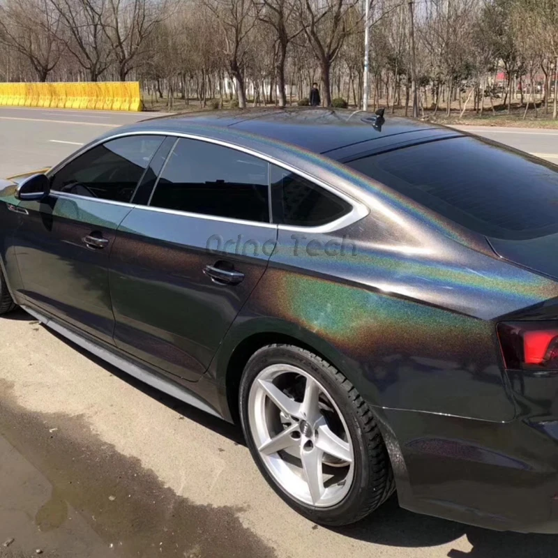 ORINO Laser Vinyl Car Wrap Film Black Laser Wrap Foil With Air Bubble