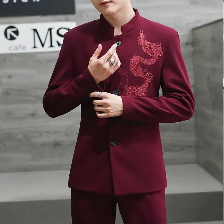 Sunwang Для мужчин s Slim Fit Пром Homme мужские костюмы Нарядные Костюмы для свадьбы