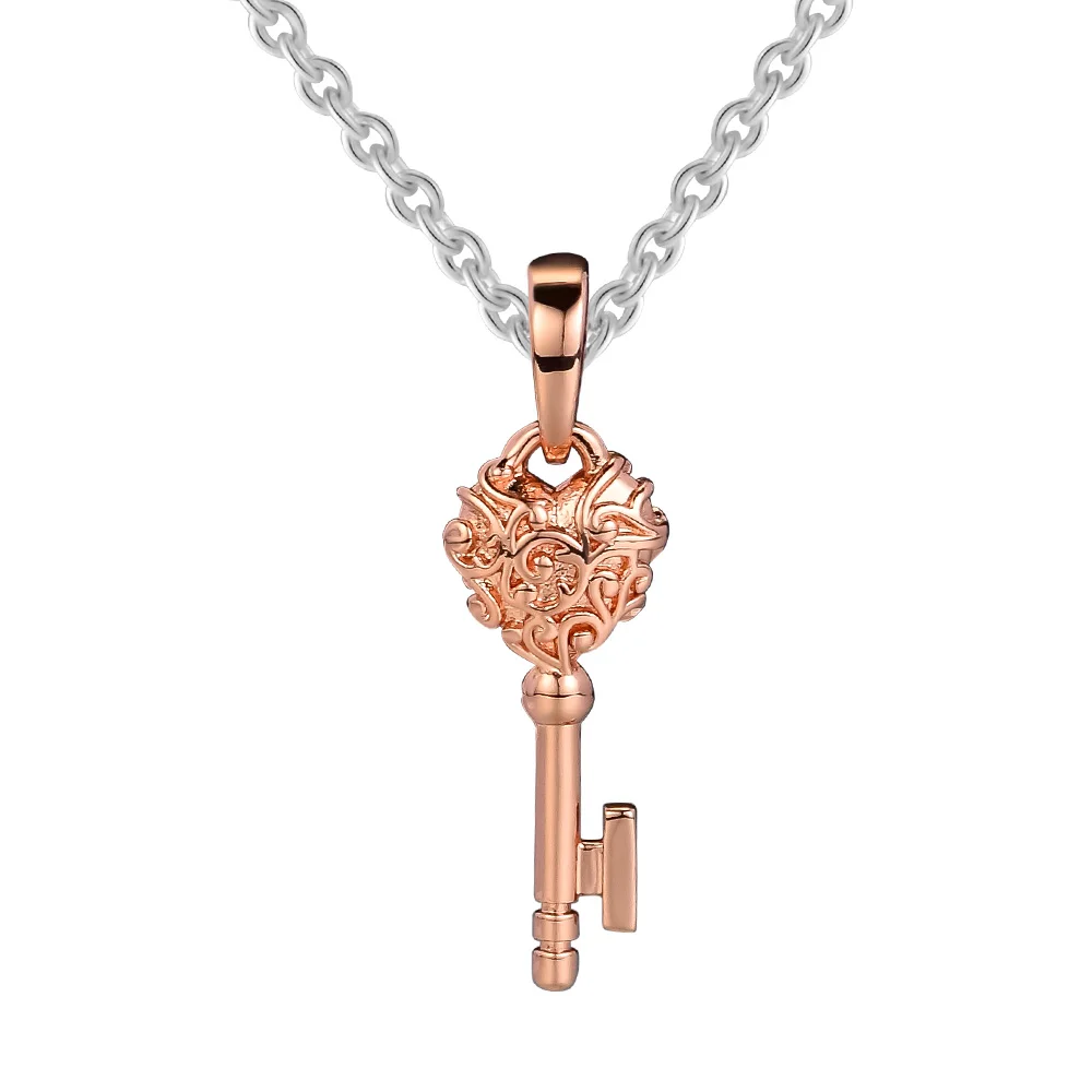 

Pandulaso Regal Key Necklace Pendants for Women & Men Fashion Rose Golden Color Beads for Jewelry Making Fit DIY Chain Bracelets