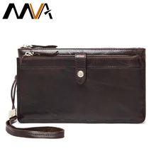 Mva echtem leder handtasche männer kupplung reißverschluss brieftasche langen casual tag kupplung brieftasche leder geldbörse kartenhalter geldbörse