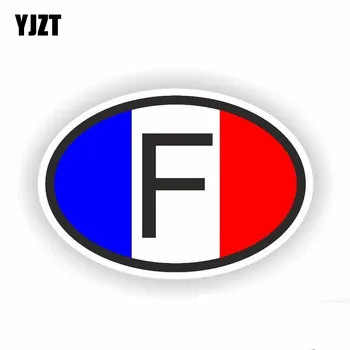 

YJZT 12.7CM*8.5CM Personality Motorcycle France F Country Code Car Sticker Decal PVC 6-0241