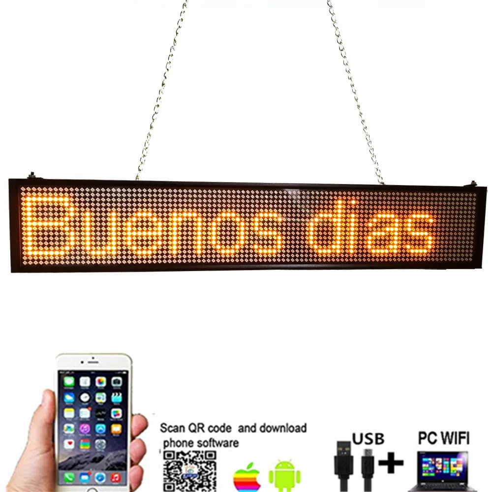 50CM P5mm Led Display Board Smartphone App Indoor Signs Programmable Scrolling Display Advertising Message Rolling Information