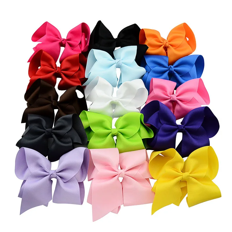 

10pcs Boutique Ribbon HairBow Summer Style Bows Baby Solid Hairbows Hairclip For Kid Hamdmade Barrette Hair Bow For Children