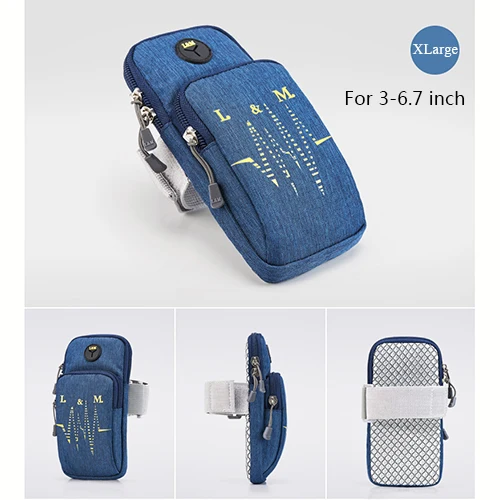 Водонепроницаемый нарукавный спортивный чехол для iPhone X, 8, 7, 6S Plus, 5, SE, чехол для спортзала, бега, бега, ручного телефона, чехол для iPhone 7, 6 Plus - Цвет: Blue