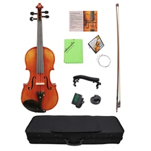 4/4 скрипка, акустическая скрипка, дерево ели, Передняя доска, клен, Задняя панель для начинающих, чехол для скрипки, тюнер для отдыха на плече, бесшумная струна