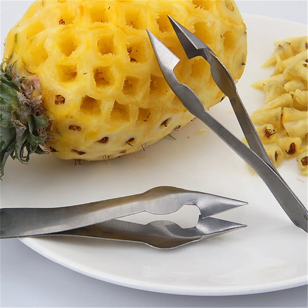 Нож для чистки глаз ананаса из нержавеющей стали, практичный легкий нож для ананаса, резак, нож для резки семян, кухонная утварь для фруктов