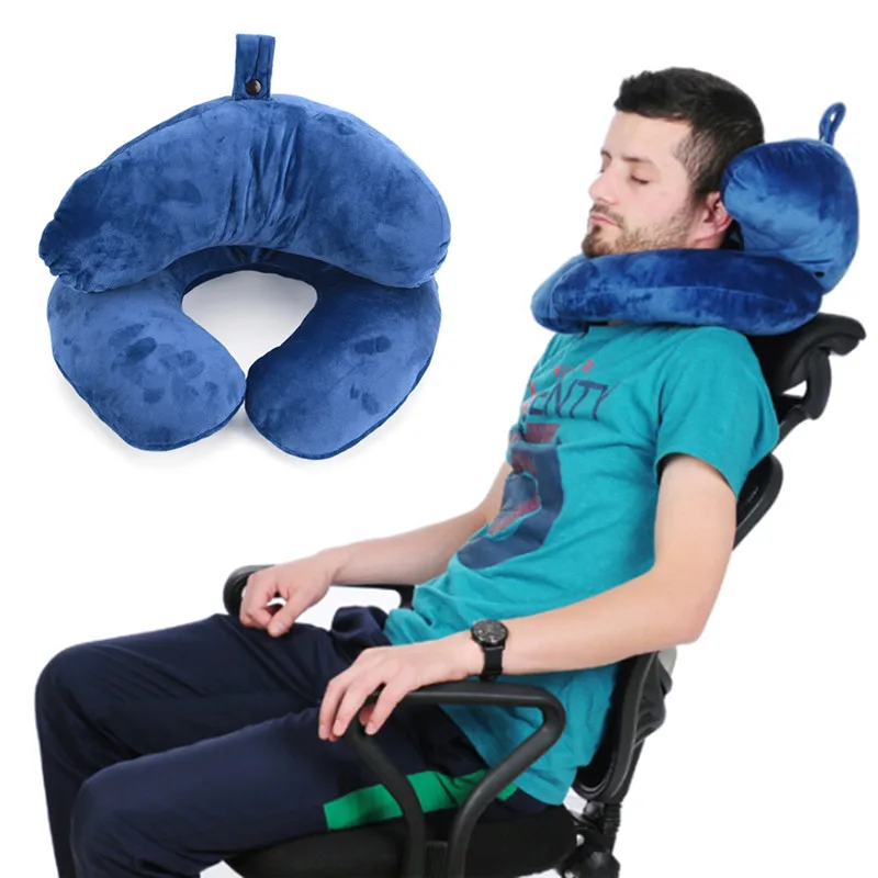 

New J-Shape Travel Pillow for Airplane Inflatable Neck Pillow Travel Accessories