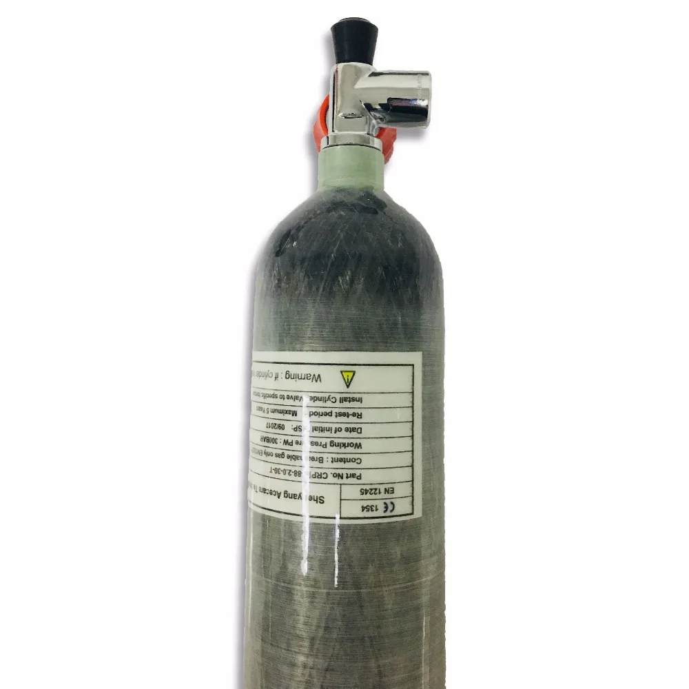 2017 New 2L 300bar 4500psi carbon fiber dive cylinder/empty gas tank with safety gauge valve  -V