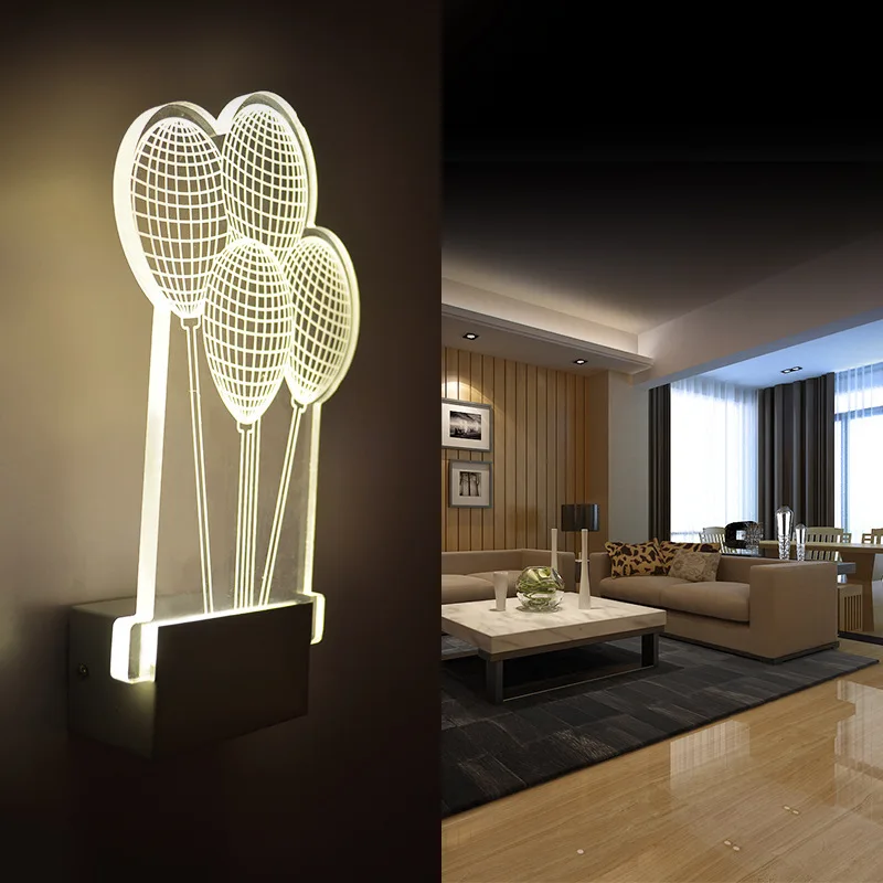 

Modern led wall lamps balloon light Creative bedroom bedside lamp Acrylic bathroom living room indoor wall lighting IY121703