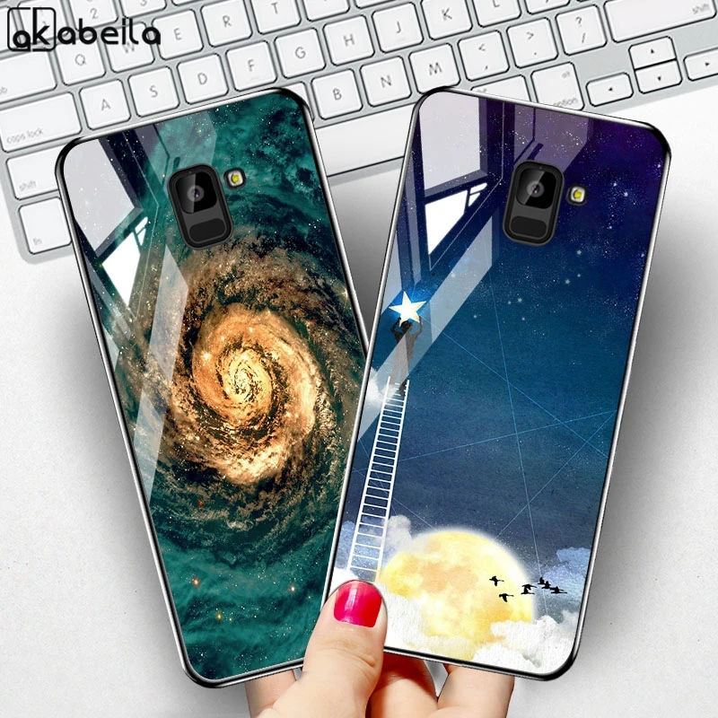 Чехол из закаленного стекла для Samsung Galaxy A7 2018 A6 A8 Plus чехол M30s J2 Core Prime Pro J4 J6 J8 M10 M20 M30