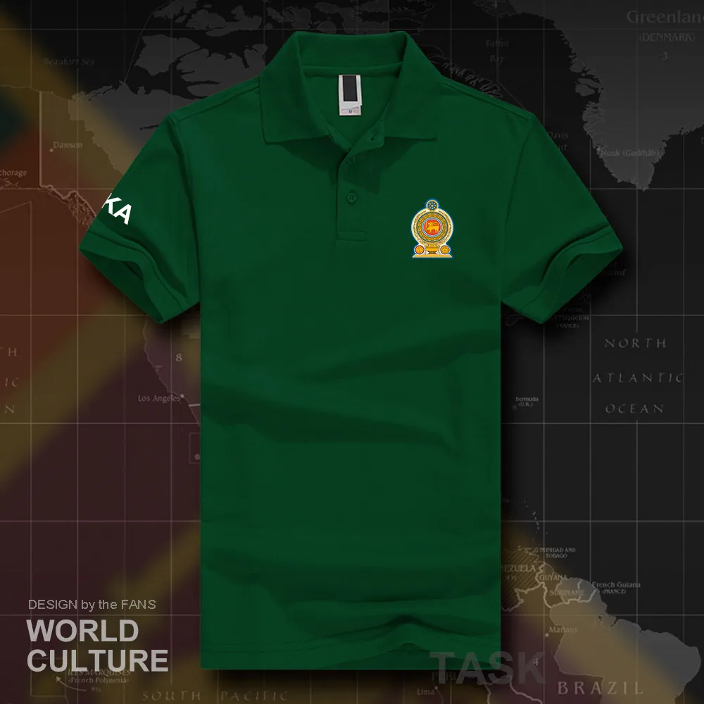 Sri Lanka Lankan polo shirts men short sleeve white brands printed for