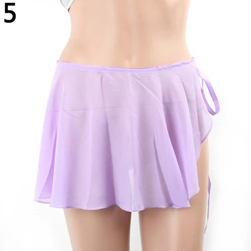 Детская шифоновая балетная юбка-пачка принцессы для девочек, полупрозрачная Юбка со шнуровкой - Цвет: Light Purple