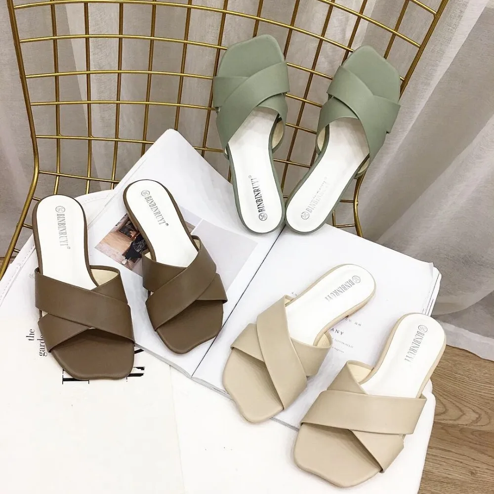 

Slippers Outside Female Rubber Babouche New 2019 Male Beach Brief Summer Ladies Leather Slides Outdoor Flat Sandals Slates