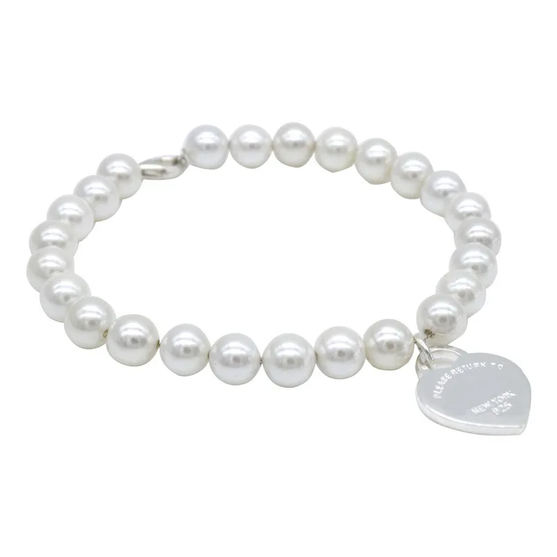 

TIFF925 silver pearl necklace in Europe and the original authentic love fashion splash round bead charm ladies present