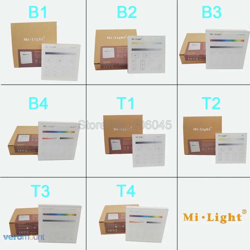 Умный контроллер сенсорной панели Milight T1 T2 T3 T4 B1 B2 B3 B4 Одноцветный/CCT/RGBW / RGB + CCT для