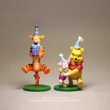 Disney Винни Пух 2 шт./компл. 7-8 см фигурка героя коллекция украшений аниме фигурка модели игрушки, экскаватор модели игрушки для детей