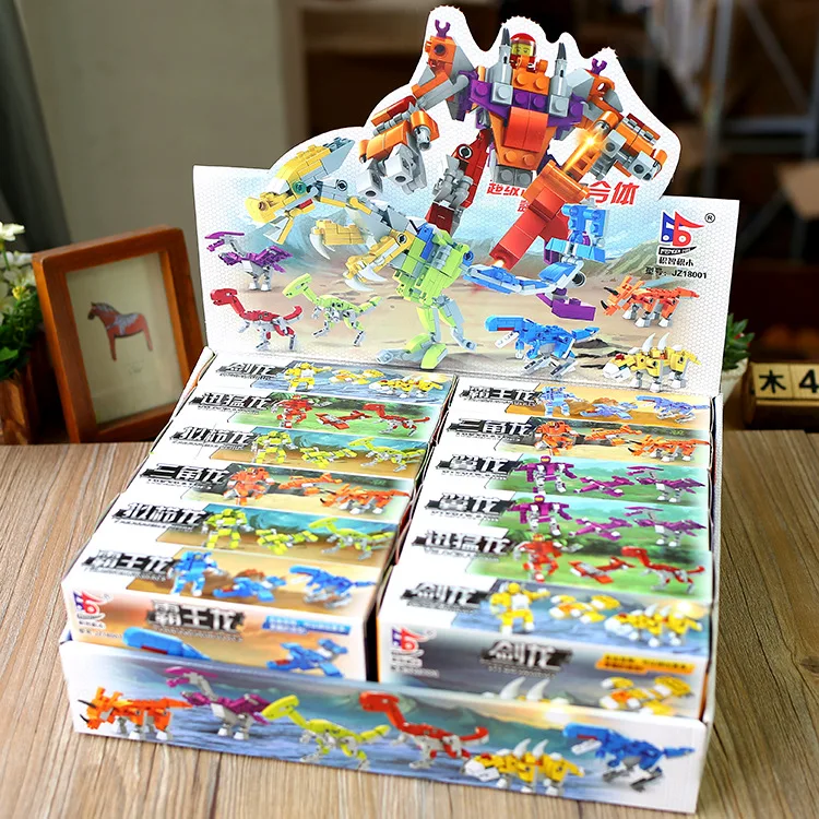 

2016 Sell Like Hot Cakes DIY Puzzle Assembly Building Blocks Dinosaur Series Deformation Model Furnishing Articles Holiday Gifts