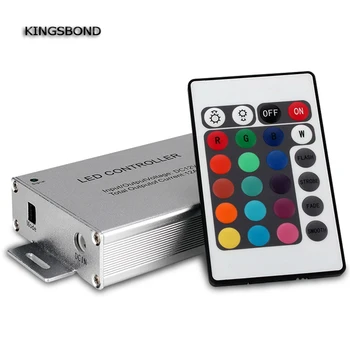 

LED RGB controller12V 24V 12A 144W LED IR aluminum case Controller 24 Keys Remote for RGB flexible LED Strip 5050 3528 light