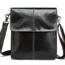 Мужская сумка-мессенджер из воловьей кожи с масляным воском, винтажная сумка на плечо, вертикальная Повседневная сумка из натуральной кожи