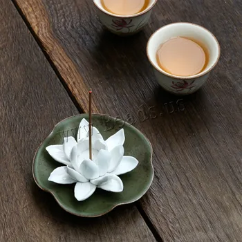 

Ceramic White Lotus Incense Burner Home Decor Incense Stick Holder Buddhist Aromatherapy Incense Censer Use In Office Teahouse