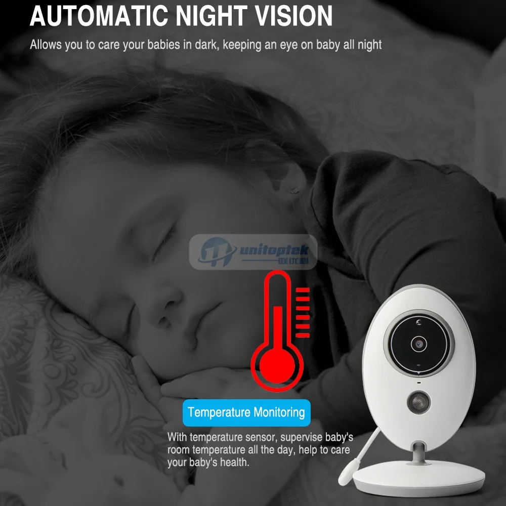 2,4 дюймов 2,4 ГГц беспроводной видео детский монитор Цветная камера домофон аудио ночного видения контроль температуры Няня няня