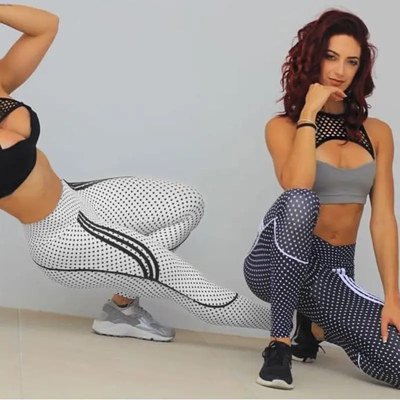 Dot Print Sporting Leggings Women Fitness High Elastic