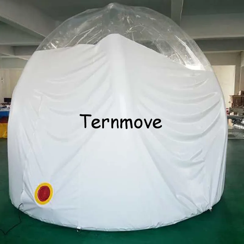  3m diameter Outdoor Inflatable Bubble Camping lodging Tent Inflatable half Transparent half white b