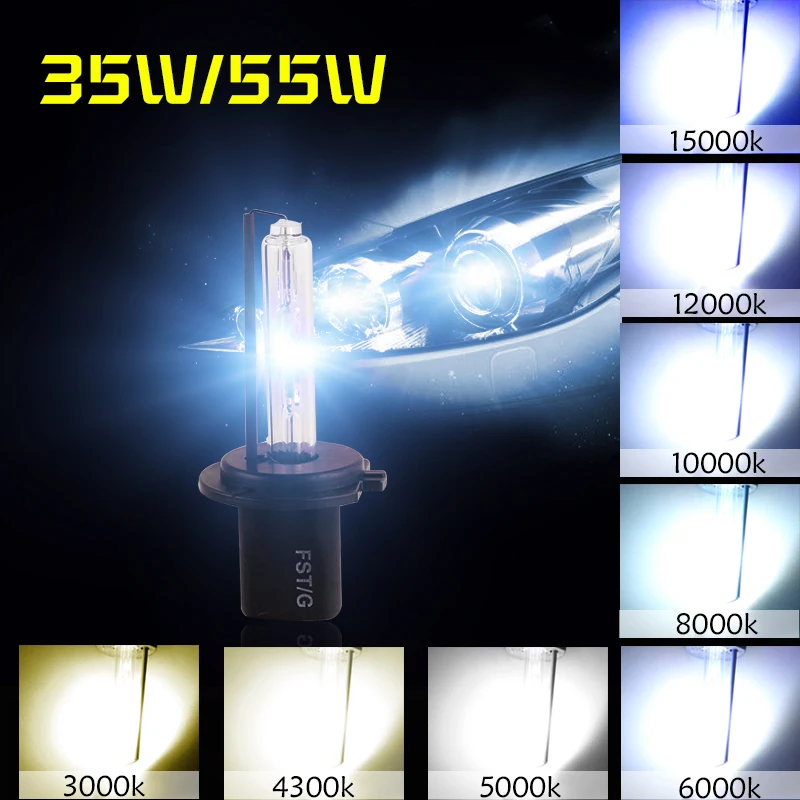 2Pcs HID Xenon H1 Bulb 35W 55W 3000K 4300K 5000K 6000K 8000K 10000K