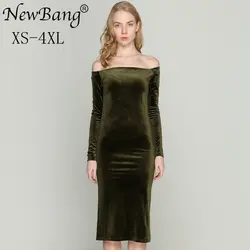 Newbang бренд 3XL 4XL большие эластичные длинные Для женщин с открытыми плечами платье больших размеров сексуальное платье Вечерние Vestido Для