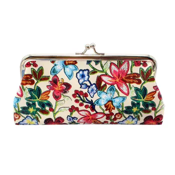 

Women Retro Printing Flower Leather Wallet Coin Purse Card Holders Handbag Portable Wallet cartera mujer*10
