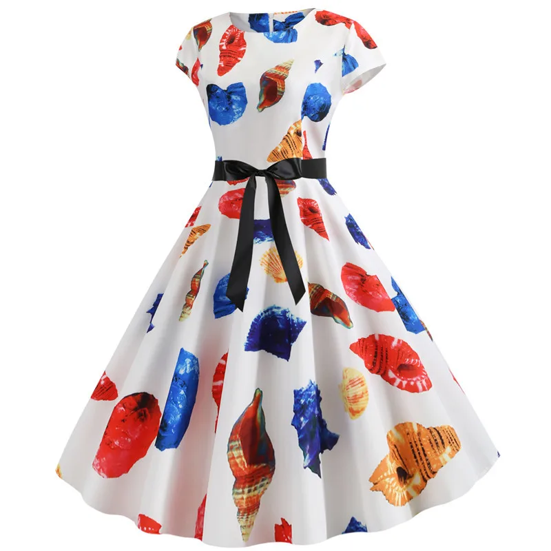 Pumpkin Print Halloween Dress Women Summer O Neck Short Sleeve Party Dress robe femme Elegant Vintage Dresses Plus Size