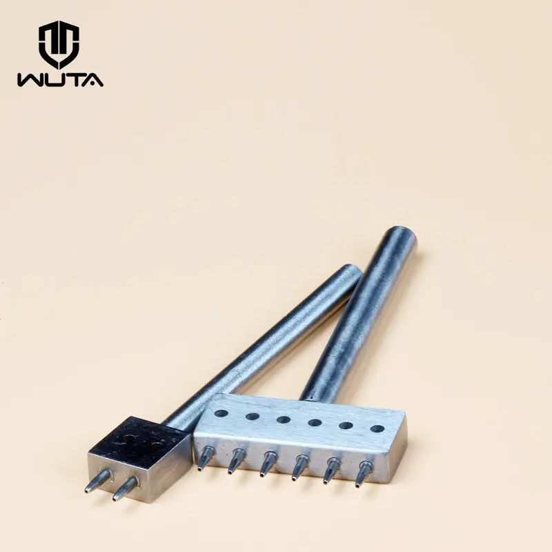 

WUTA 1mm Round Hole Punch Row Prong Stitching Cutter Tool Make Hand Sewing Hole 2/6 Holes Leather Craft Tools 4/5/6/8mm Spacing