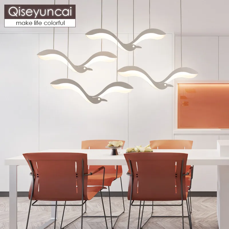 

Qiseyuncai Modern minimalist creative seagull restaurant chandelier personality living room bar art bedroom lighting