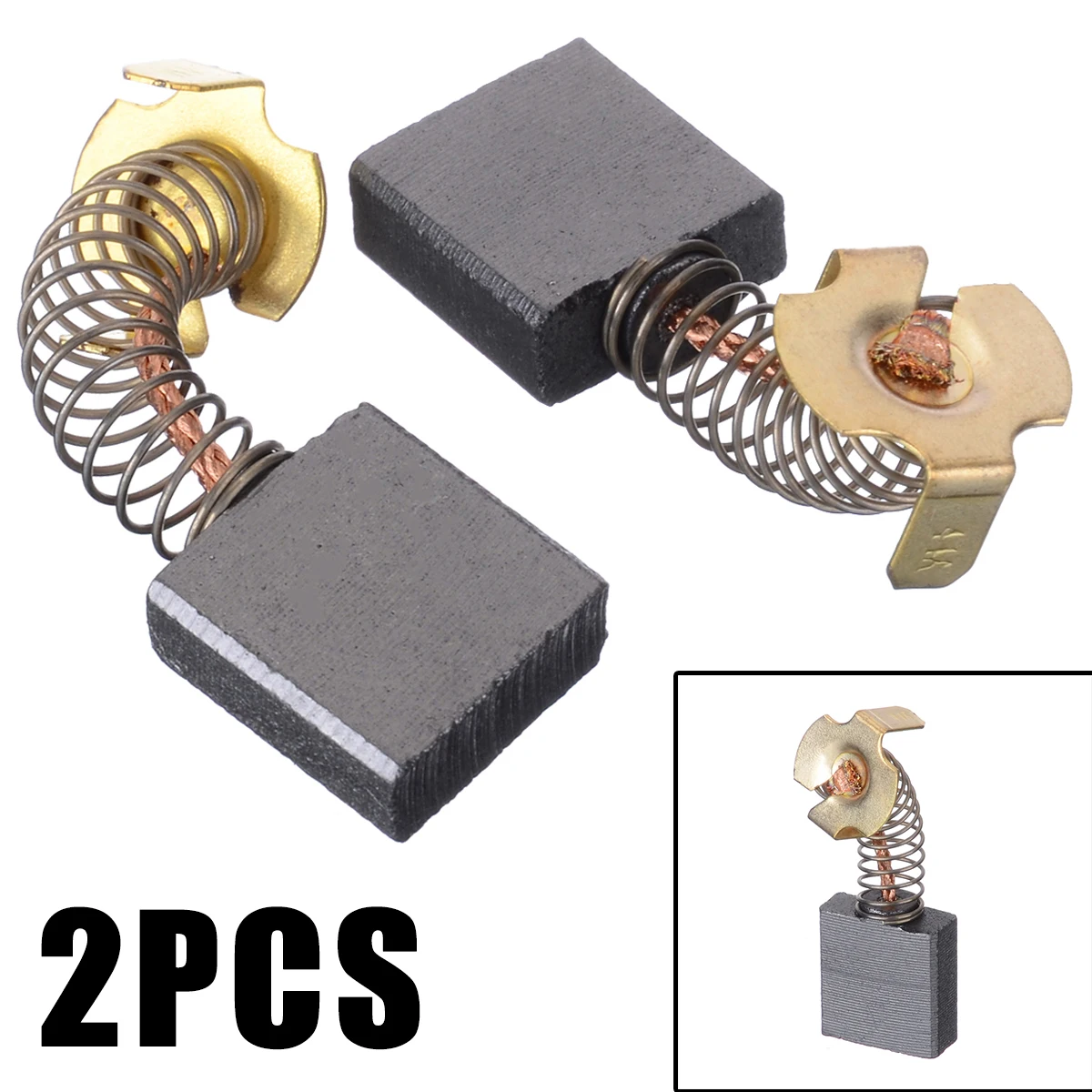 

2 Piece 180A/230A Angle Grinder Carbon Brush Tool 6mm*16mm*16mm Copper + Spring Electric Mini Carbon Brush