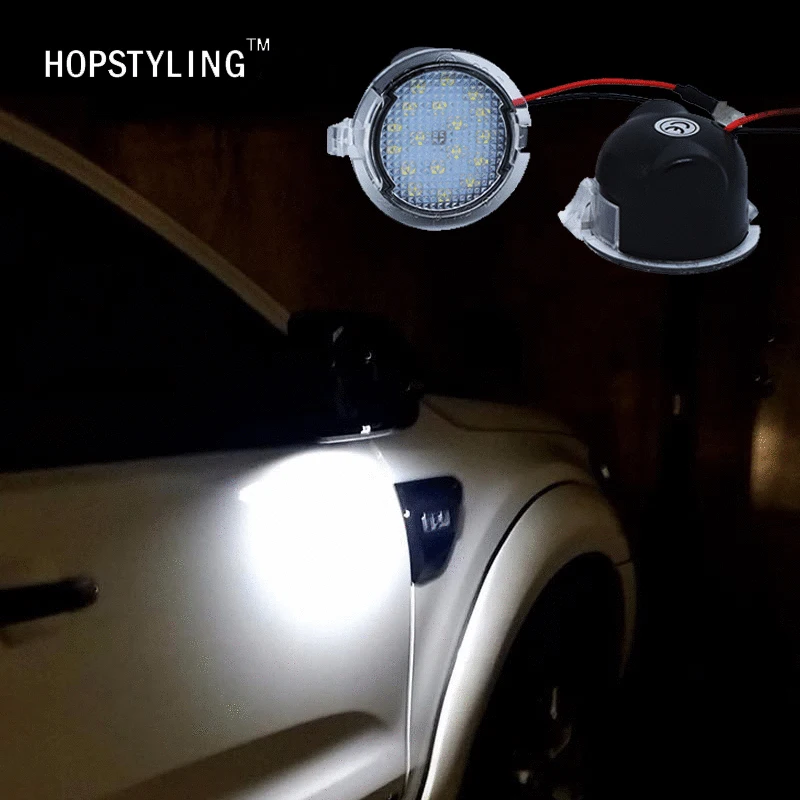 Hopstyling 2x для Ford LED под зеркалом лужа свет F-150 EDGE Explorer Mondeo Телец S-Max светодиодные задние зеркальные лампы для автомобиля