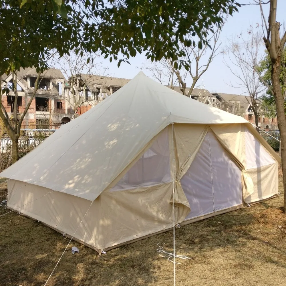 GRNTAMN Большой Вместительный Открытый водонепроницаемый хлопковый холст 4 сезона палатка для 10 человек 4*5 м зимняя палатка